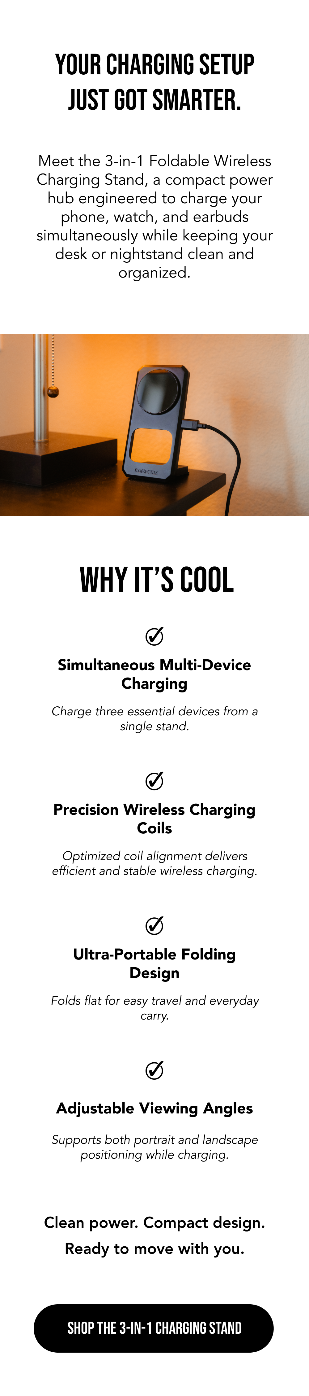 3-in-1 Foldable Wireless Charging Stand