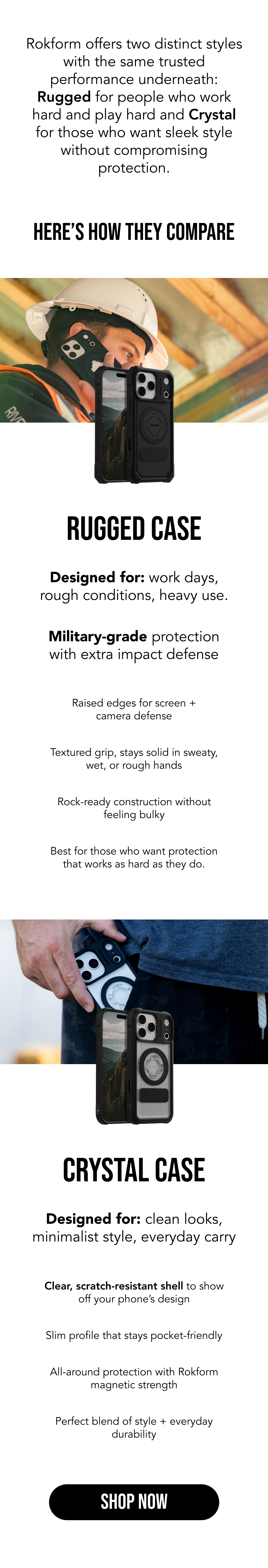 Rugged and Crystal Phone Cases