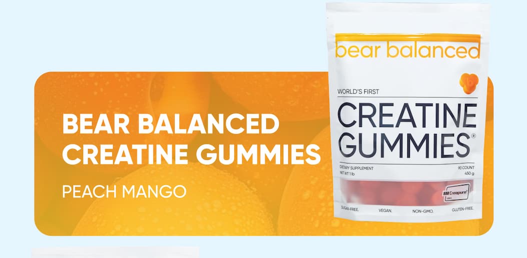 Bear Balanced Creatine Gummies Peach Mango