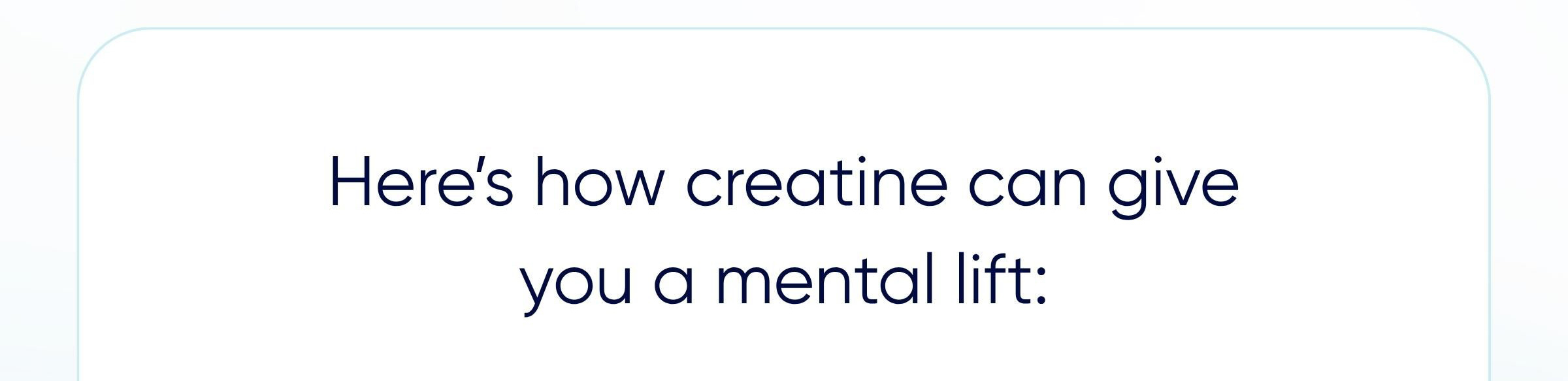 Here's how creatine can give you a mental lift: