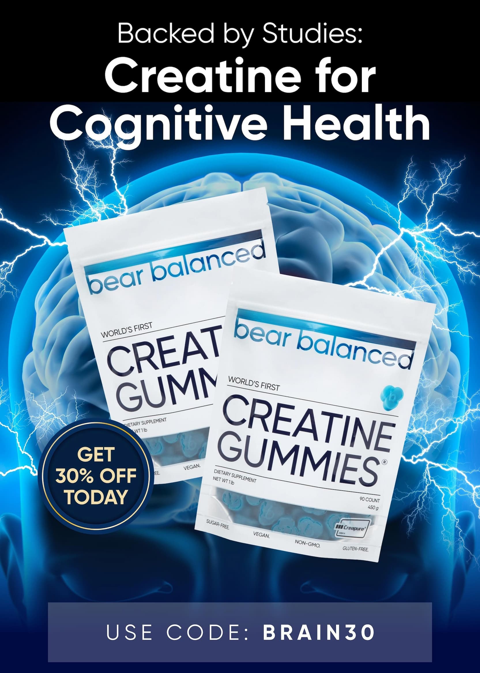Backed by Studies: Creatine for Cognitive Health  | USE CODE: SUM30
