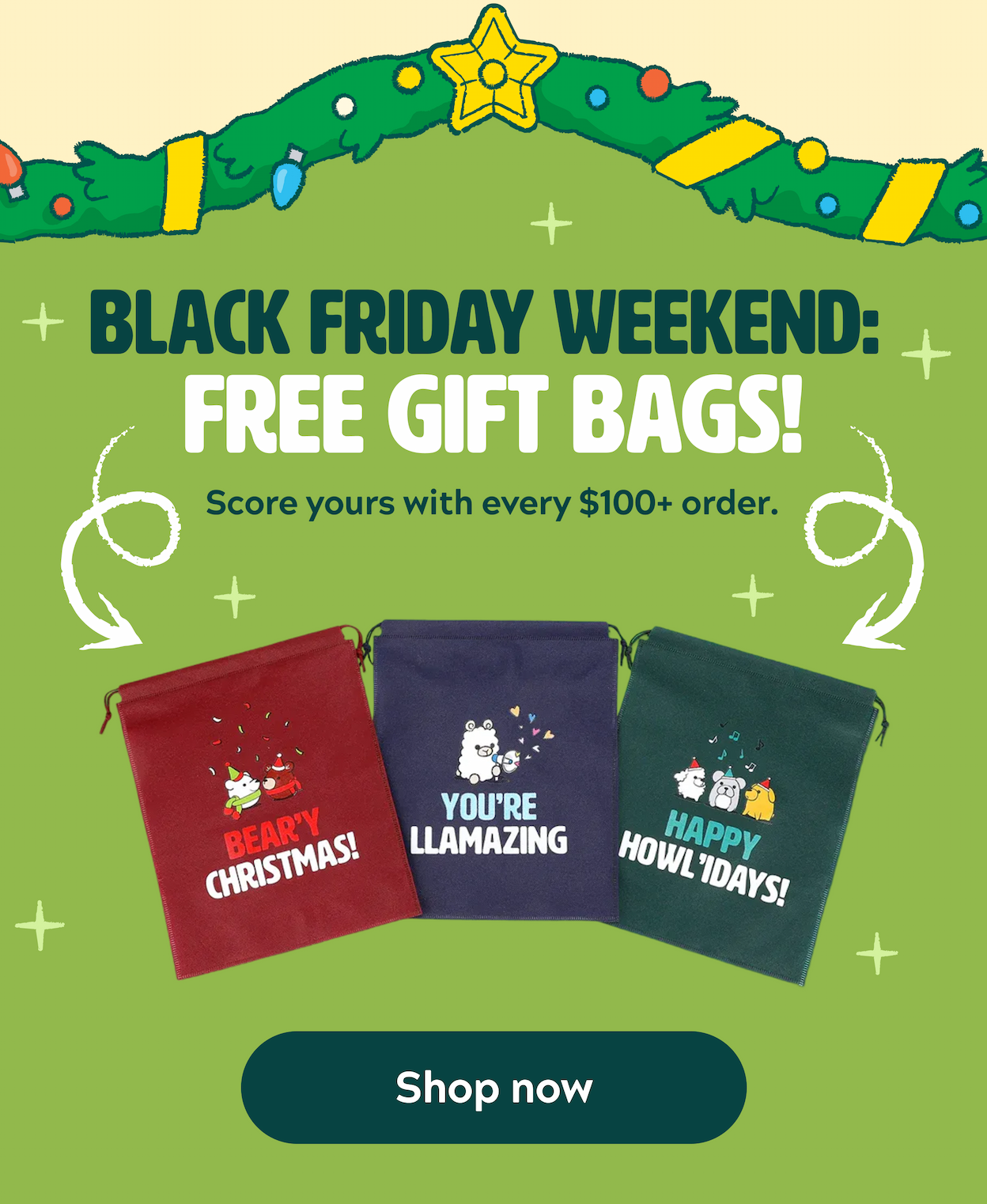 BLACK FRIDAY Weekend: Free Gift bags! [Shop now]