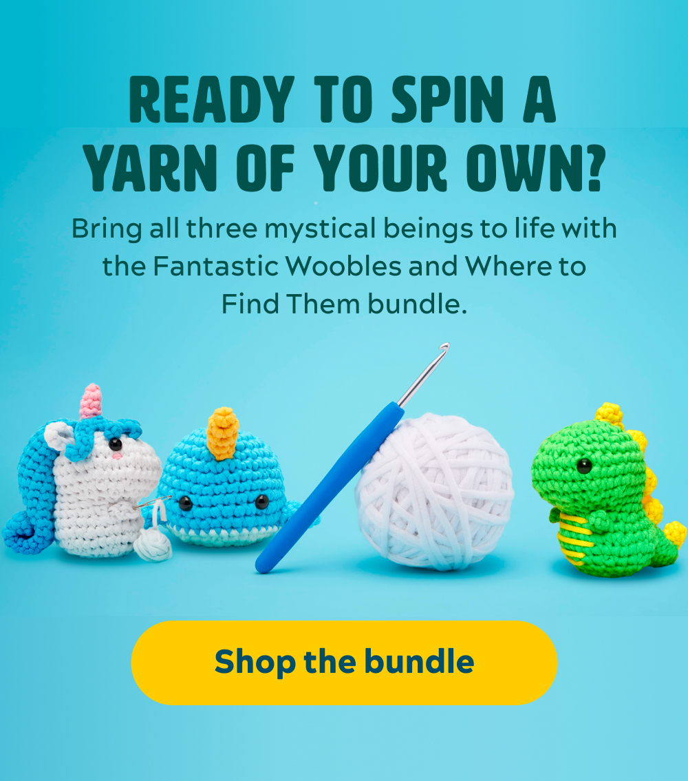 Ready to spin a yarn of your own?  Bring all three mystical beings to life with the Fantastic Woobles and Where to Find Them bundle.   [Shop the Bundle]