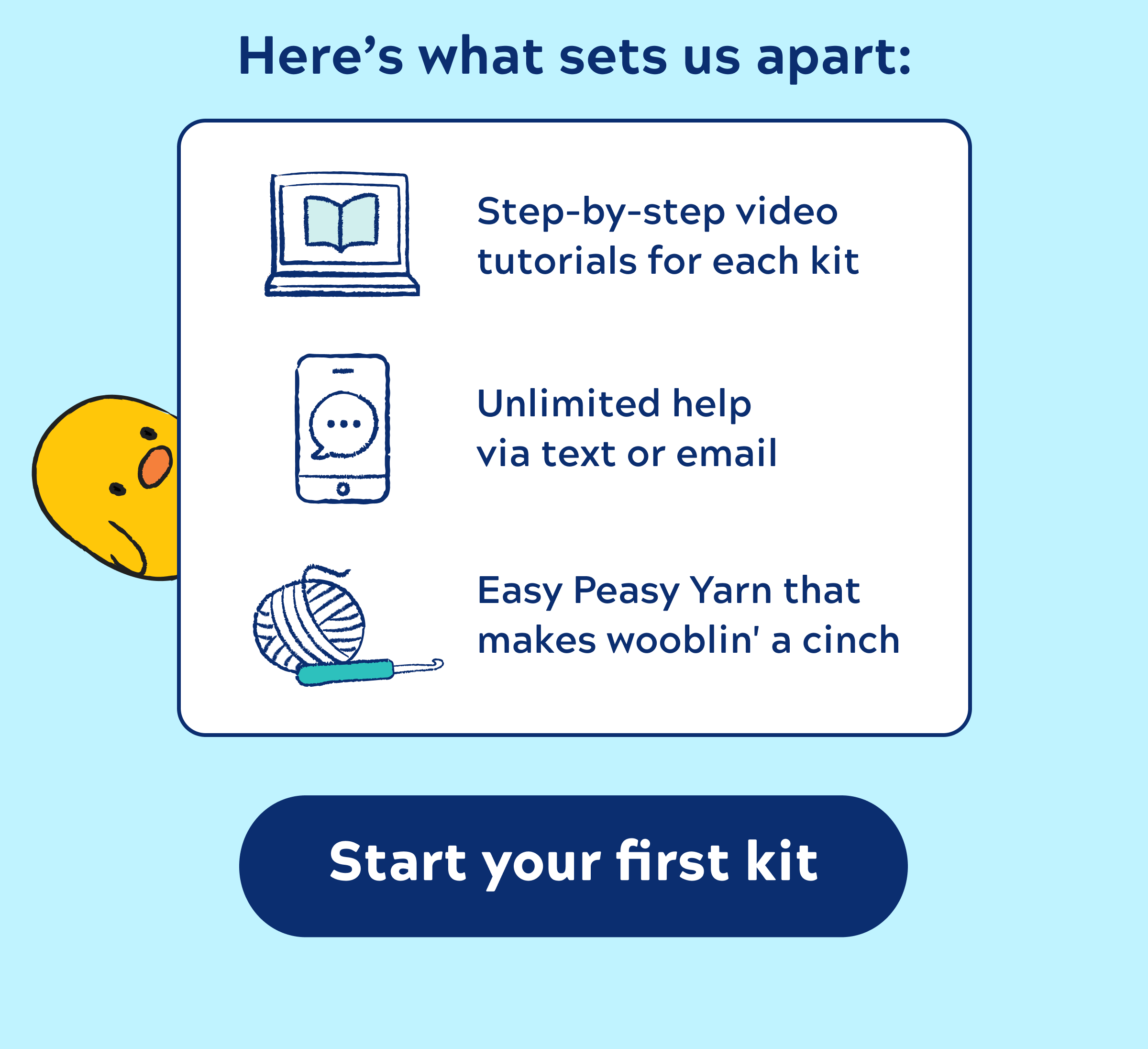 Here's what sets us apart: [Start your first kit]