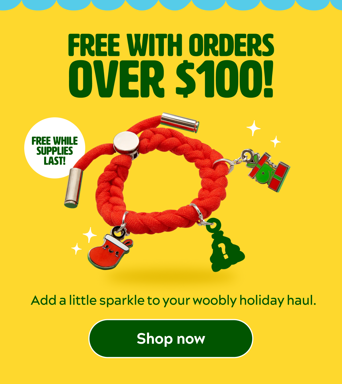 Free Charm Bracelet on orders $100+ [Shop now]