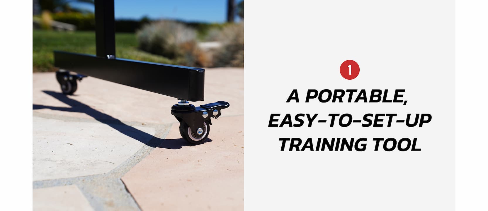 1 A portable,  easy-to-set-up training tool