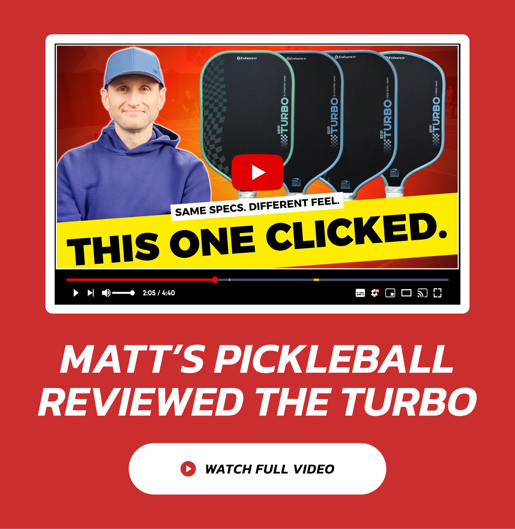 Matt's Pickleball Reviewed The Turbo. Watch Full Video
