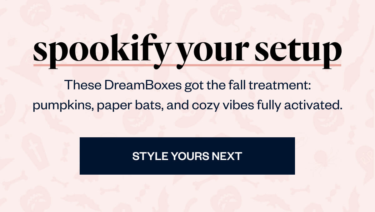Spookify Your Setup - These DreamBoxes got the fall treatment: pumpkins, paper bats, and cozy vibes fully activated.