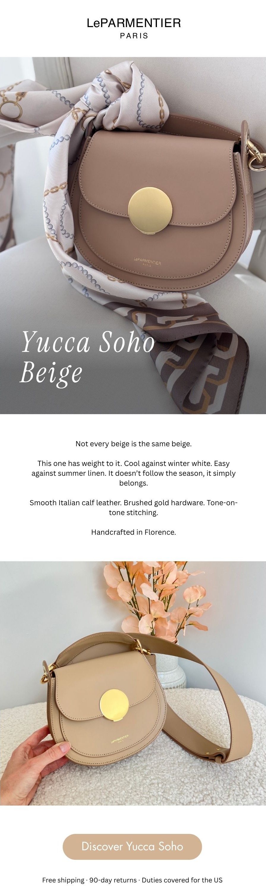The Yucca Soho Beige. Not every beige is the same. This one has weight to it. Handcrafted in Florence, Italy. Shop the Yucca Soho