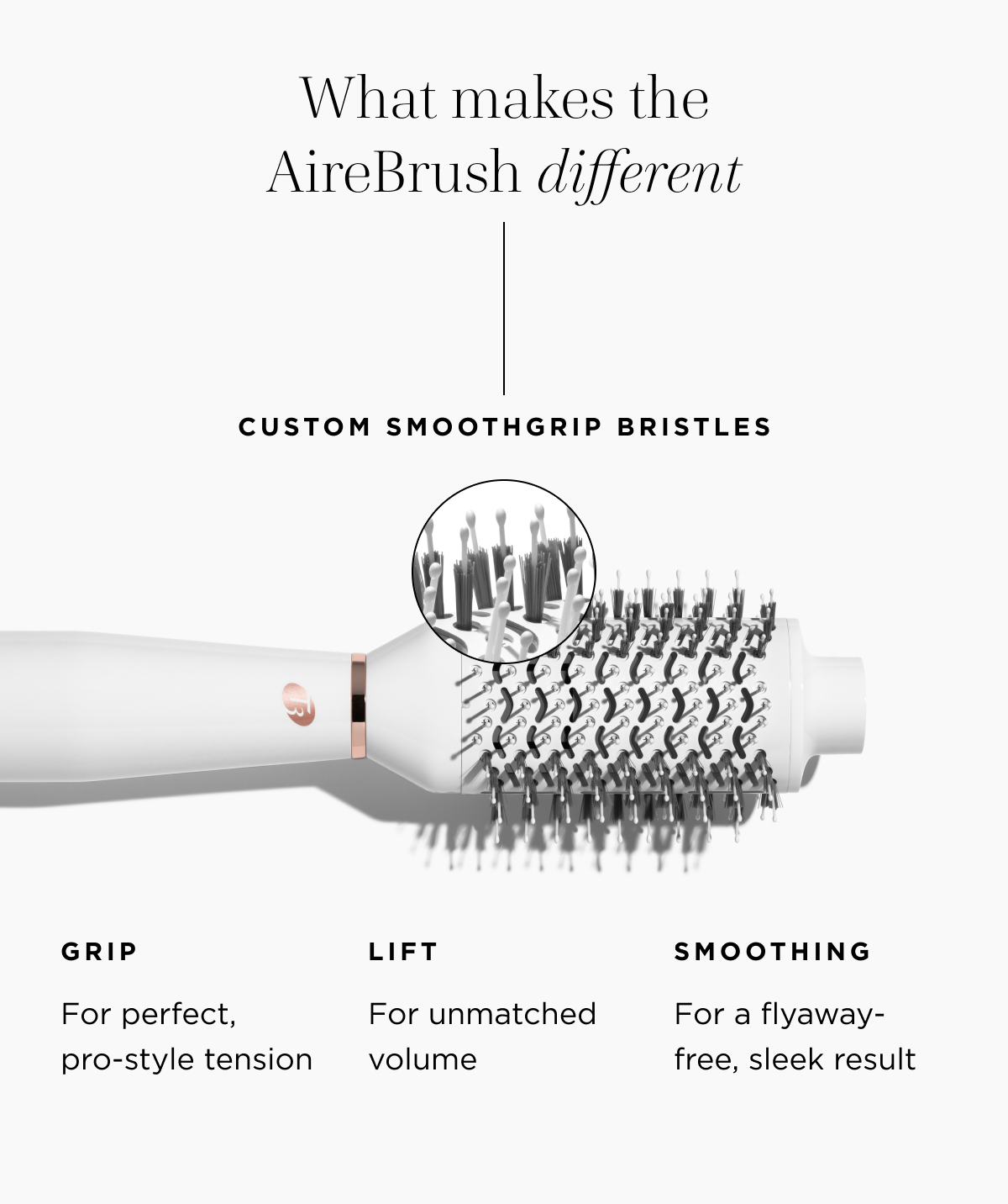 What makes the airebrush different | Grip, lift, smoothing 