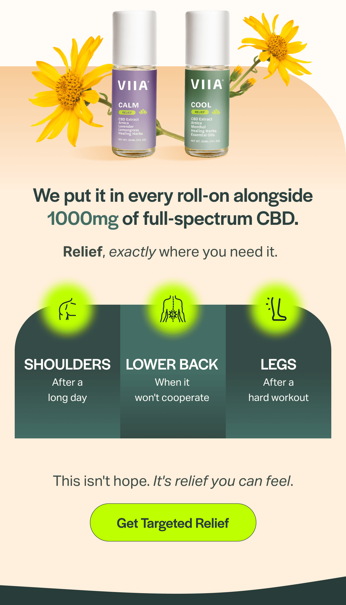 We put it in every roll-on alongside 1000mg of full-spectrum CBD.