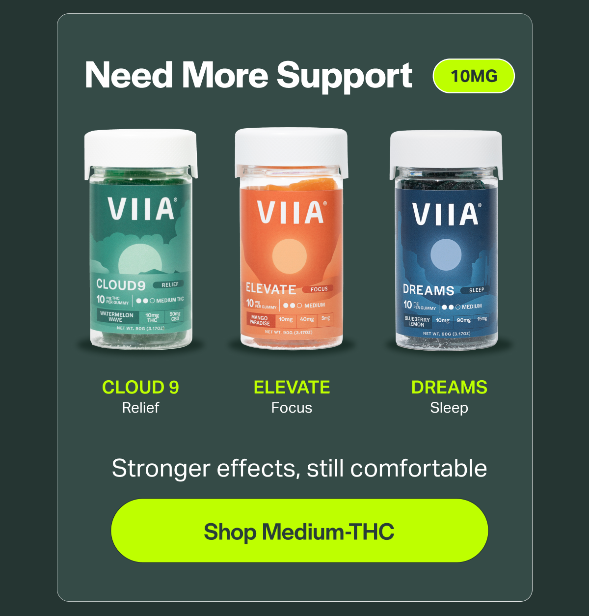 Need More Support 10MG Stronger effects, still comfortable [Shop Medium-THC]