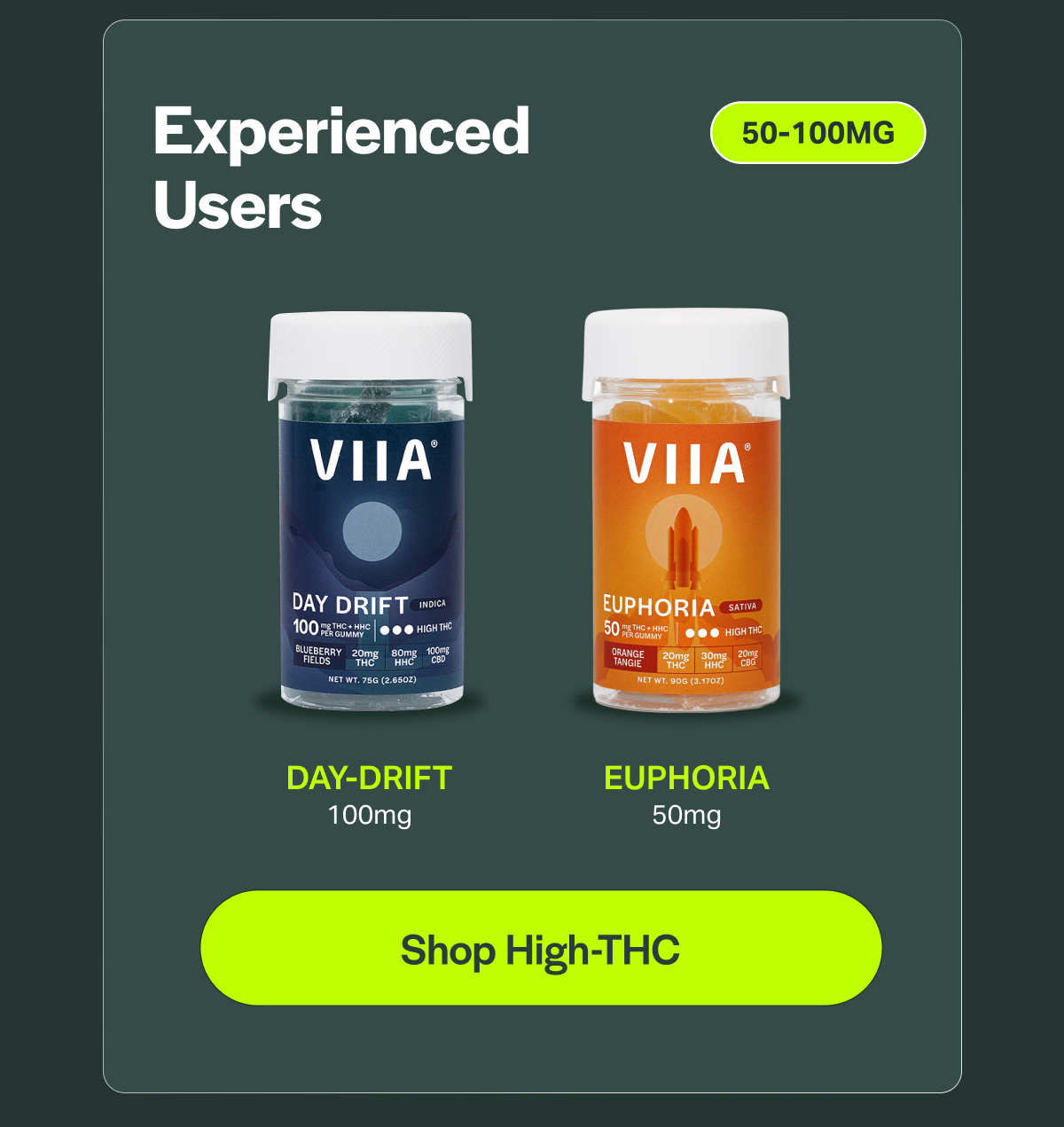 Experienced Users 50-100MG DAY-DRIFT 100mg EUPHORIA 50mg [Shop High-THC]