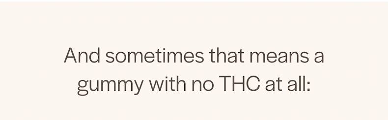 And sometimes that means a gummy with no THC at all: