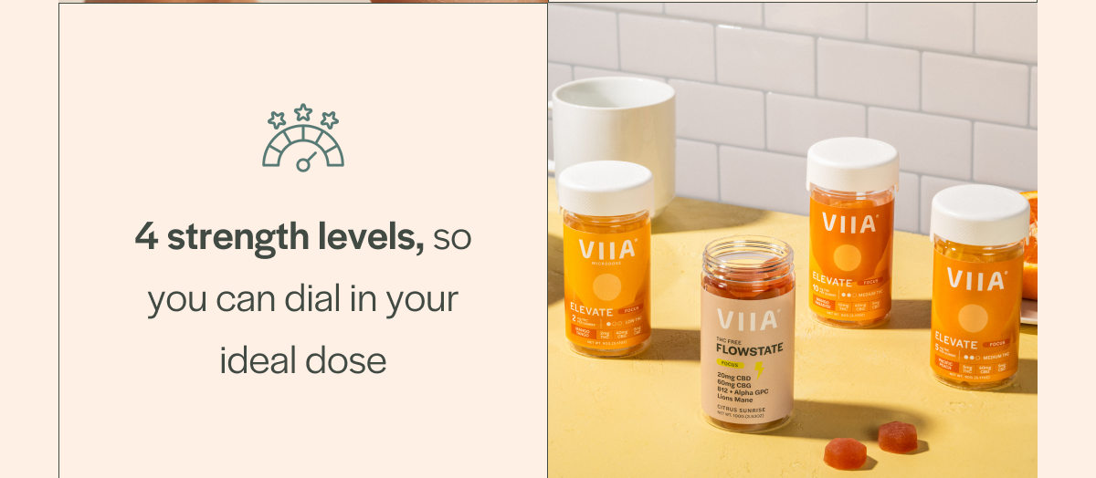 4 strength levels, so you can dial in your ideal dose