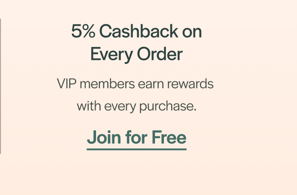 5% Cashback on Every Order