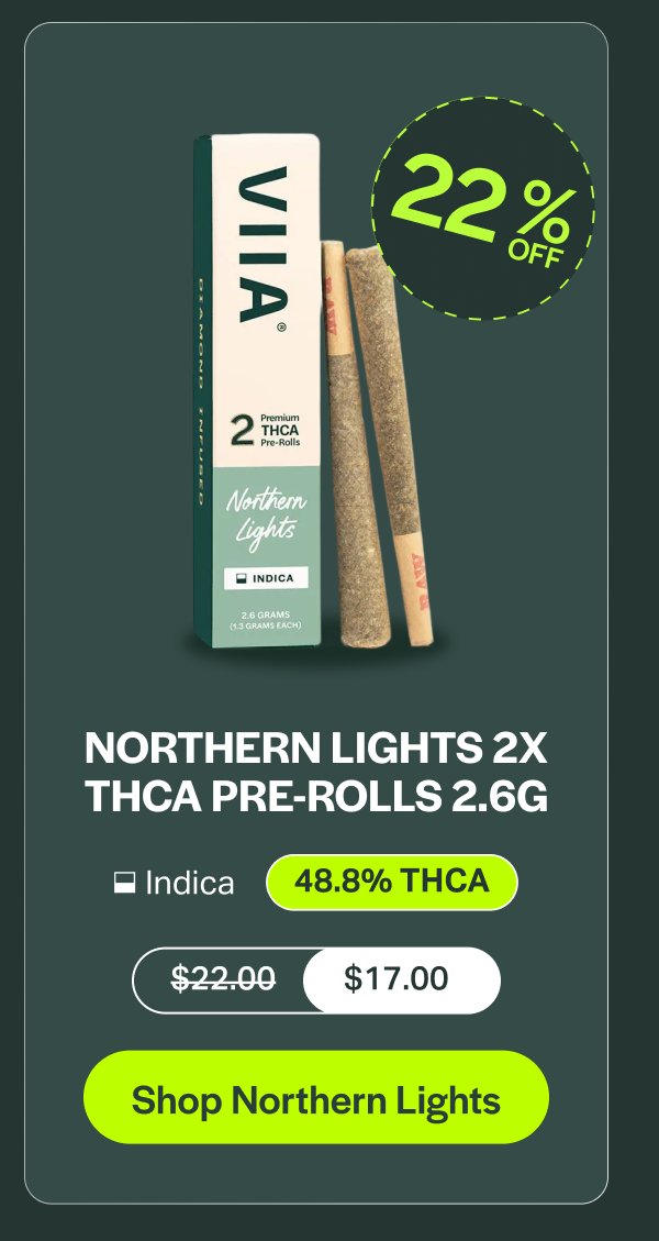 NORTHERN LIGHTS 2X THCA PRE-ROLLS 2.6G Indica 48.8% THCA [Shop Northern Lights]