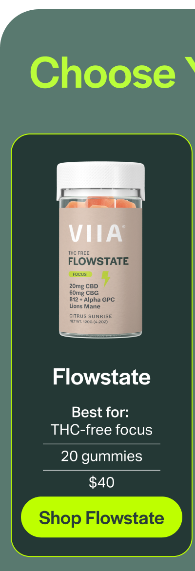 Flowstate Best for: THC-free focus 20 gummies $40 [Shop Flowstate]