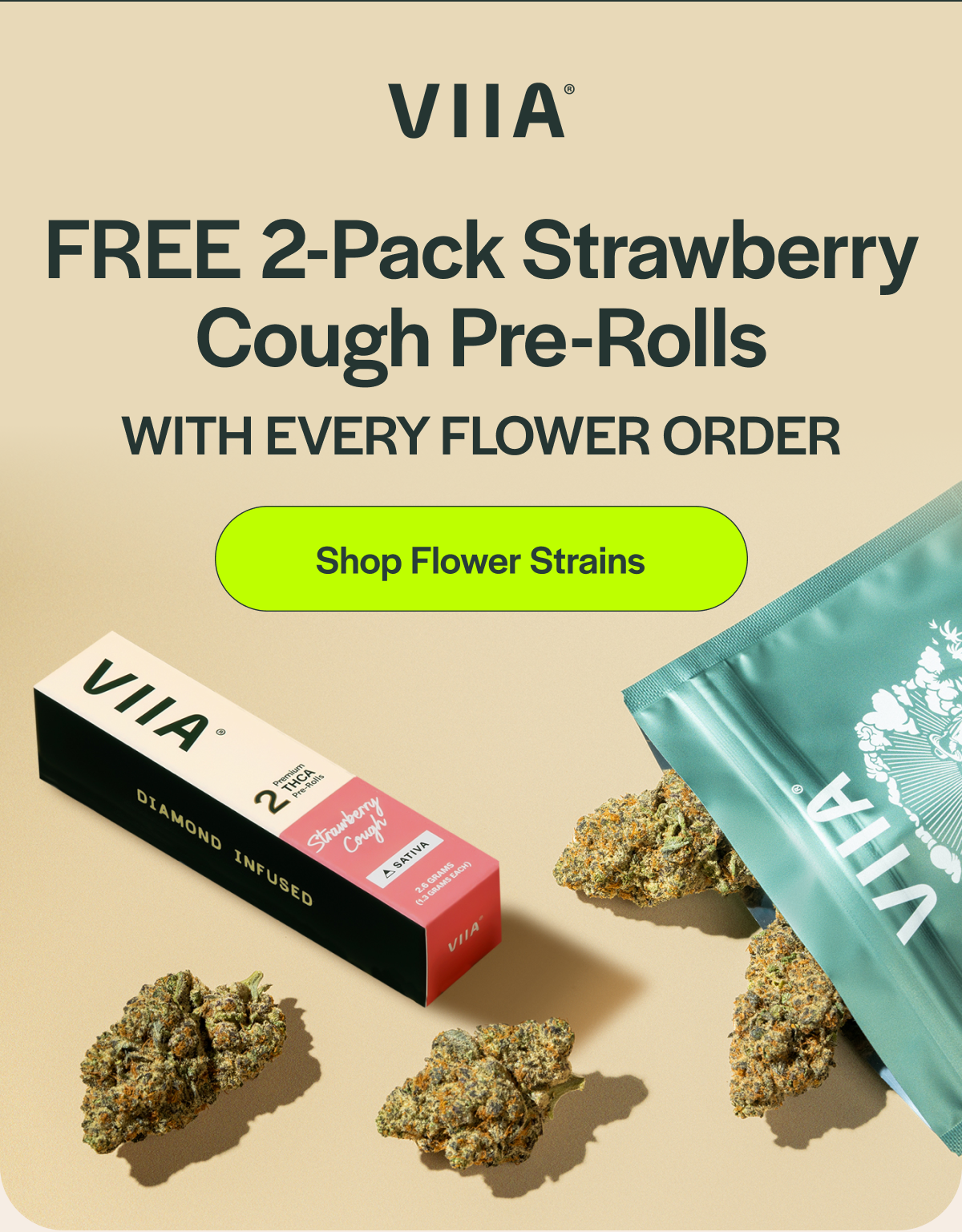 FREE 2-Pack Strawberry Cough Pre-Rolls With Every Flower Order [Shop Flower Strains]