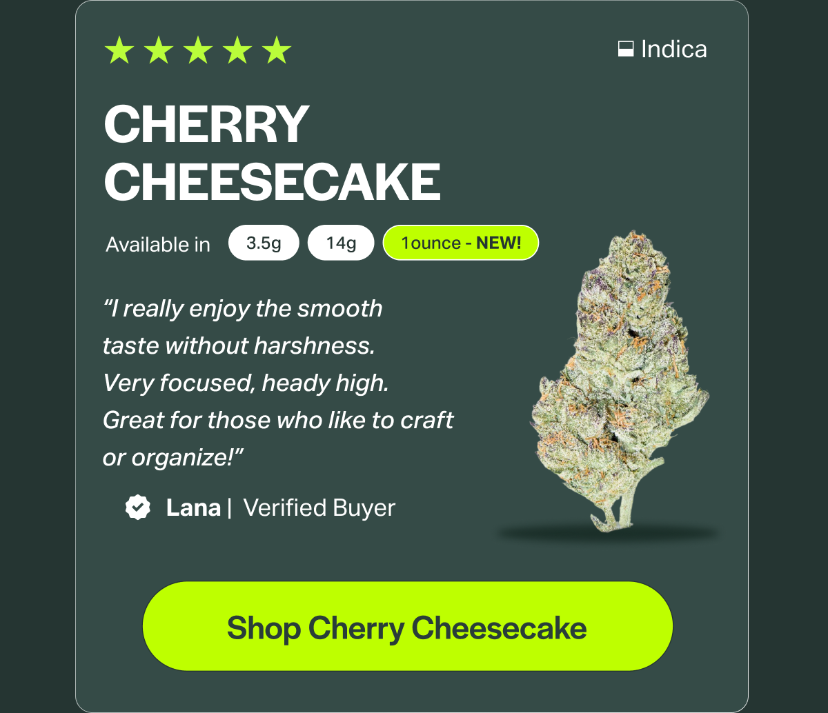 Cherry Cheesecake Available in 3.5g 14g 1ounce - NEW!