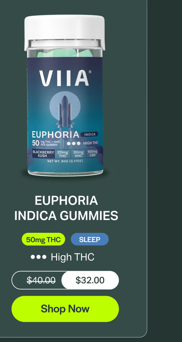 EUPHORIA INDICA GUMMIES 50mg THC SLEEP High THC $40.00 $32.00 [Shop Now]