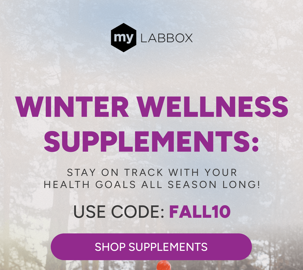 Winter Wellness Supplements: Stay on track with your health goals all season long! Use code: FALL10 [Click here to Shop Supplements]