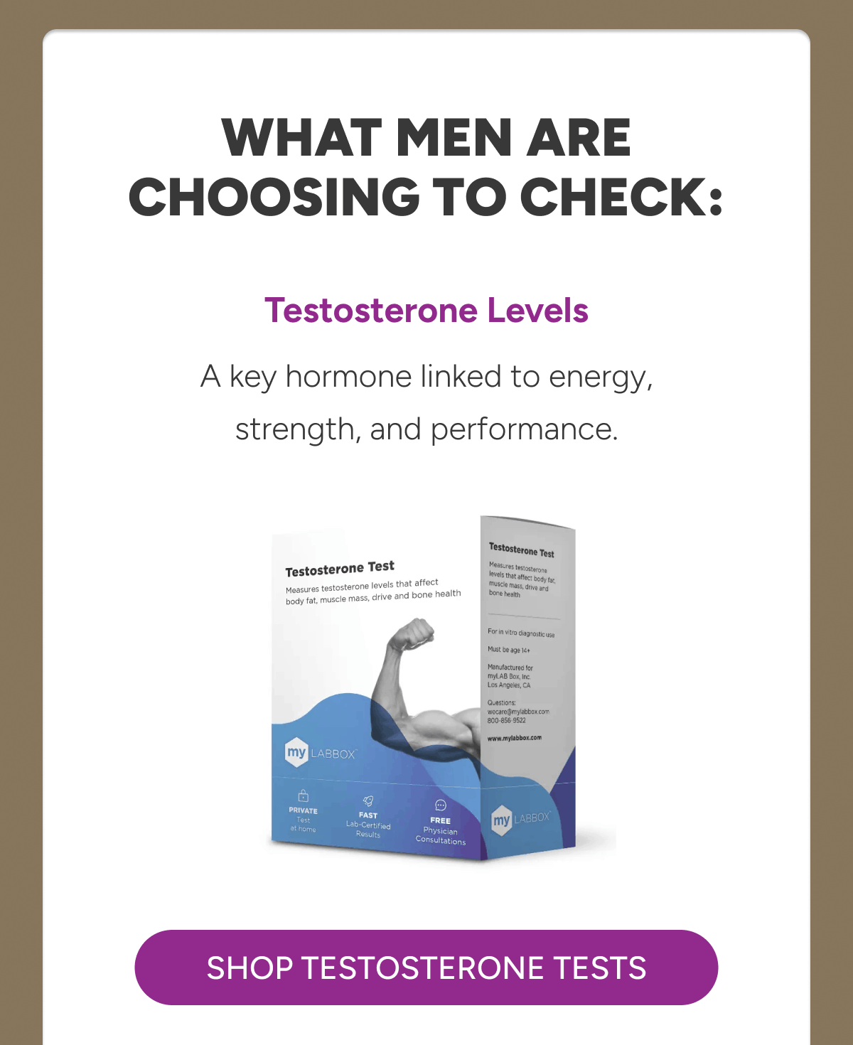 Testosterone Levels [Click here to Shop Testosterone Tests]
