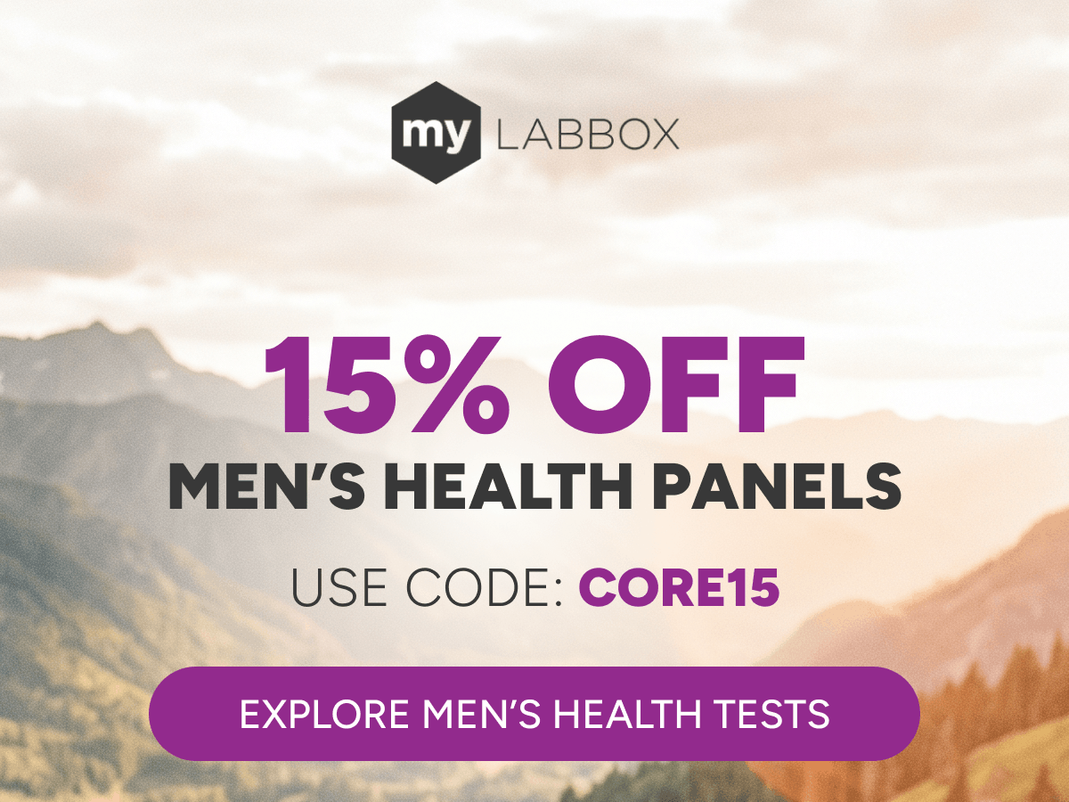 15% off men's health panels. Use code: CORE15 [Click here to explore men's health tests]