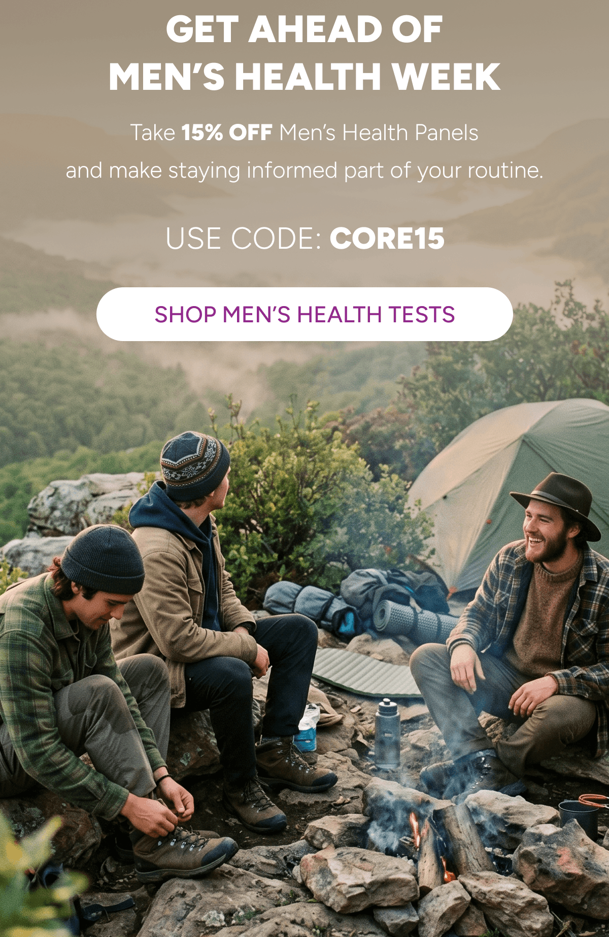 Get ahead of Men’s Health Week. Use Code: CORE15 [Click here to Shop Men’s Health Tests]