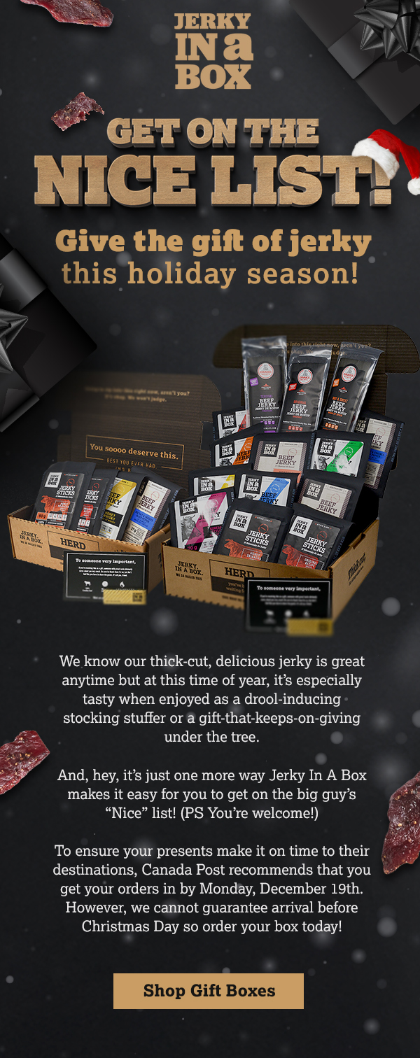 Get on the nice list! 🎅 Order Jerky In A Box for family and friends Jerky in a Box
