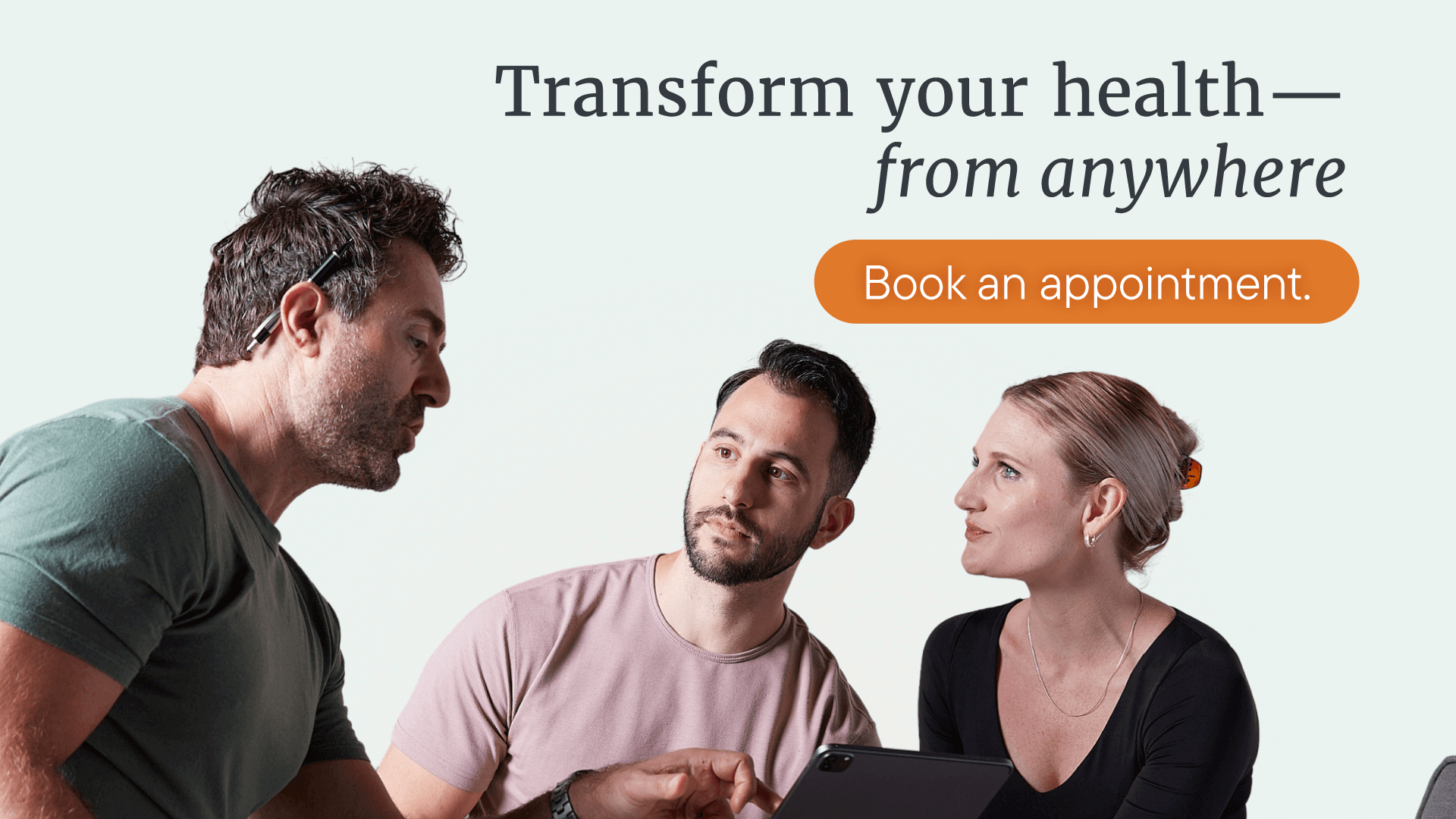 Banner for The Ruscio Institute offers functional healing with a science-based approach. Book an appointment now.