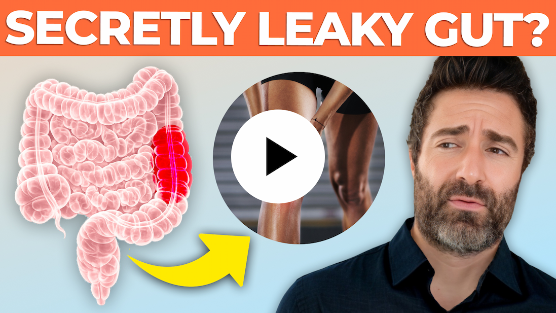 Video still from podcast titled, "5 Health Problems That Are Secretly Leaky Gut" with link to watch on YouTube