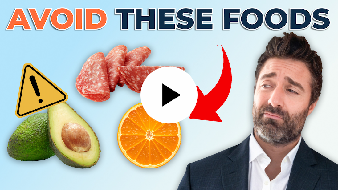 Video still from podcast titled, "Histamine Intolerance? AVOID These Foods (EAT THESE Instead)" with link to watch on YouTube