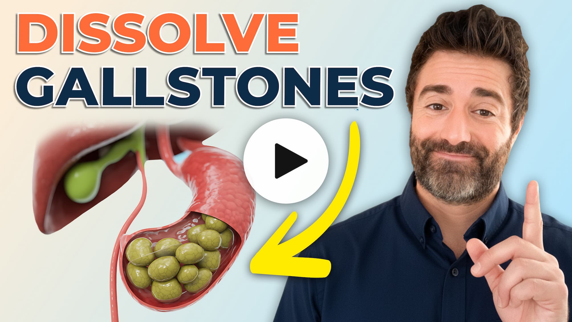 Video still from podcast titled, "3-Step Protocol to Dissolve Gallstones Naturally" with link to watch on YouTube