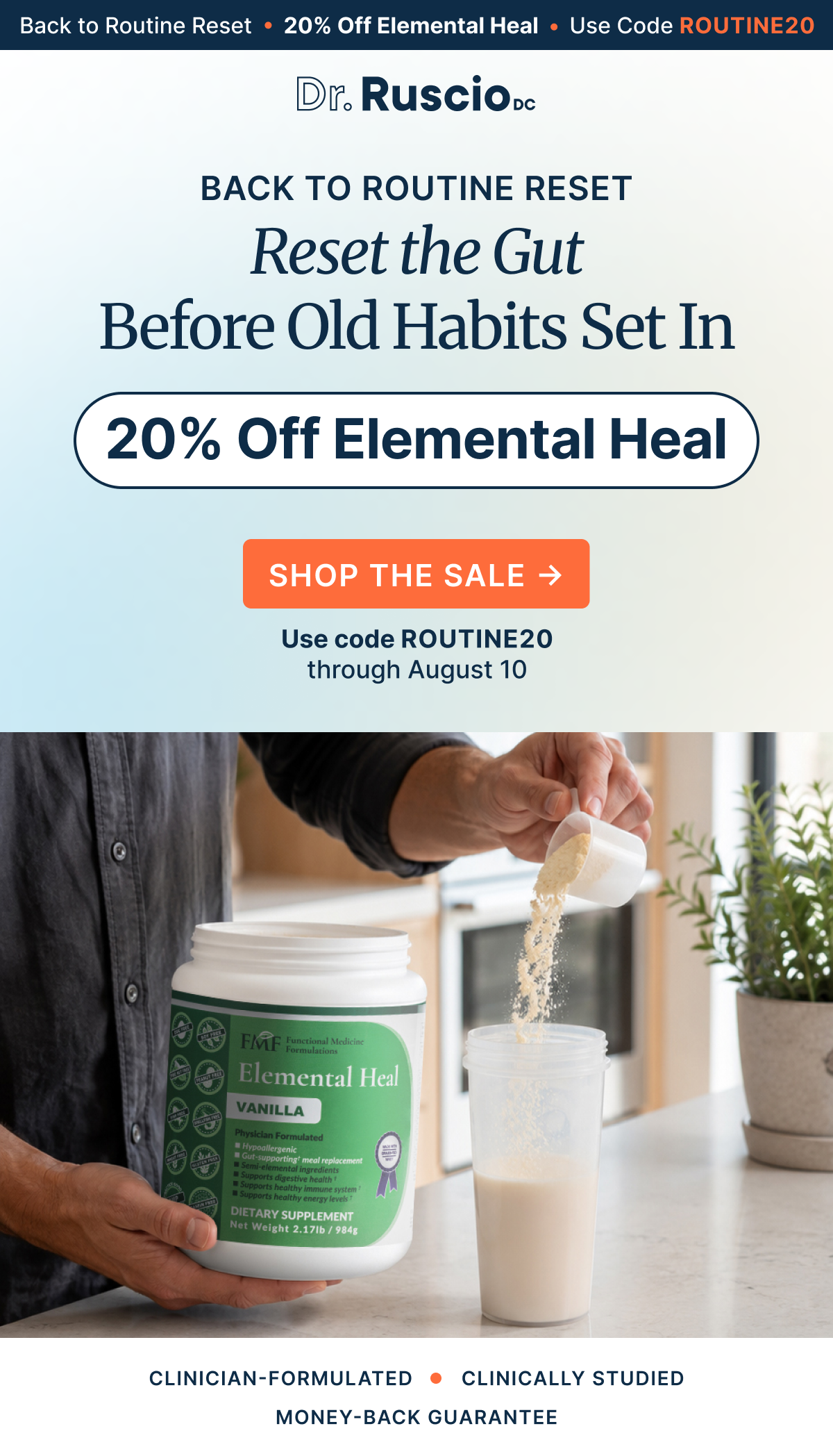 Reset the Gut Before Old Habits Set In. 20% Off Elemental Heal