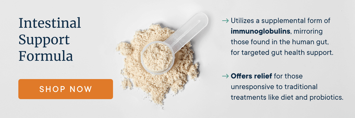 Intestinal Support Formula product banner with a Shop Now button to purchase