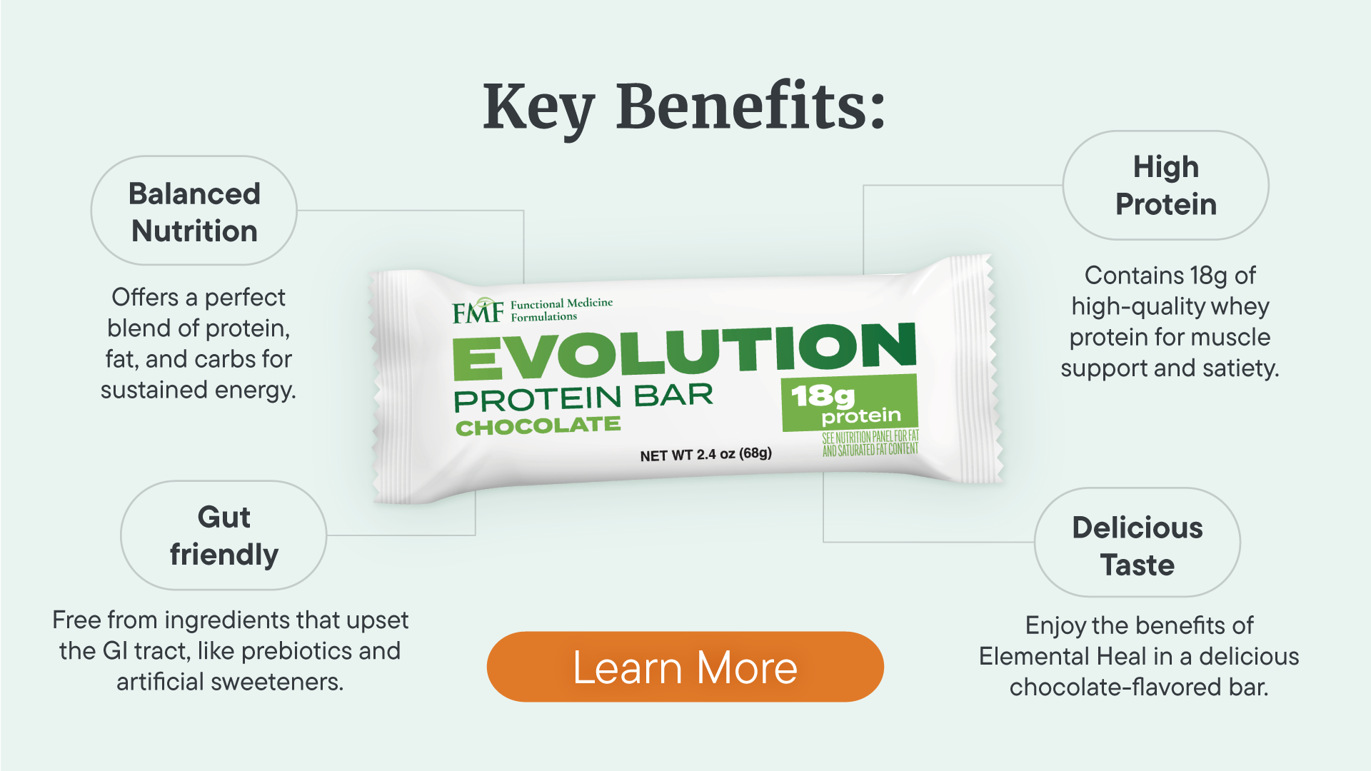 Evolution Chocolate Protein Bar Product Banner with link to purchase