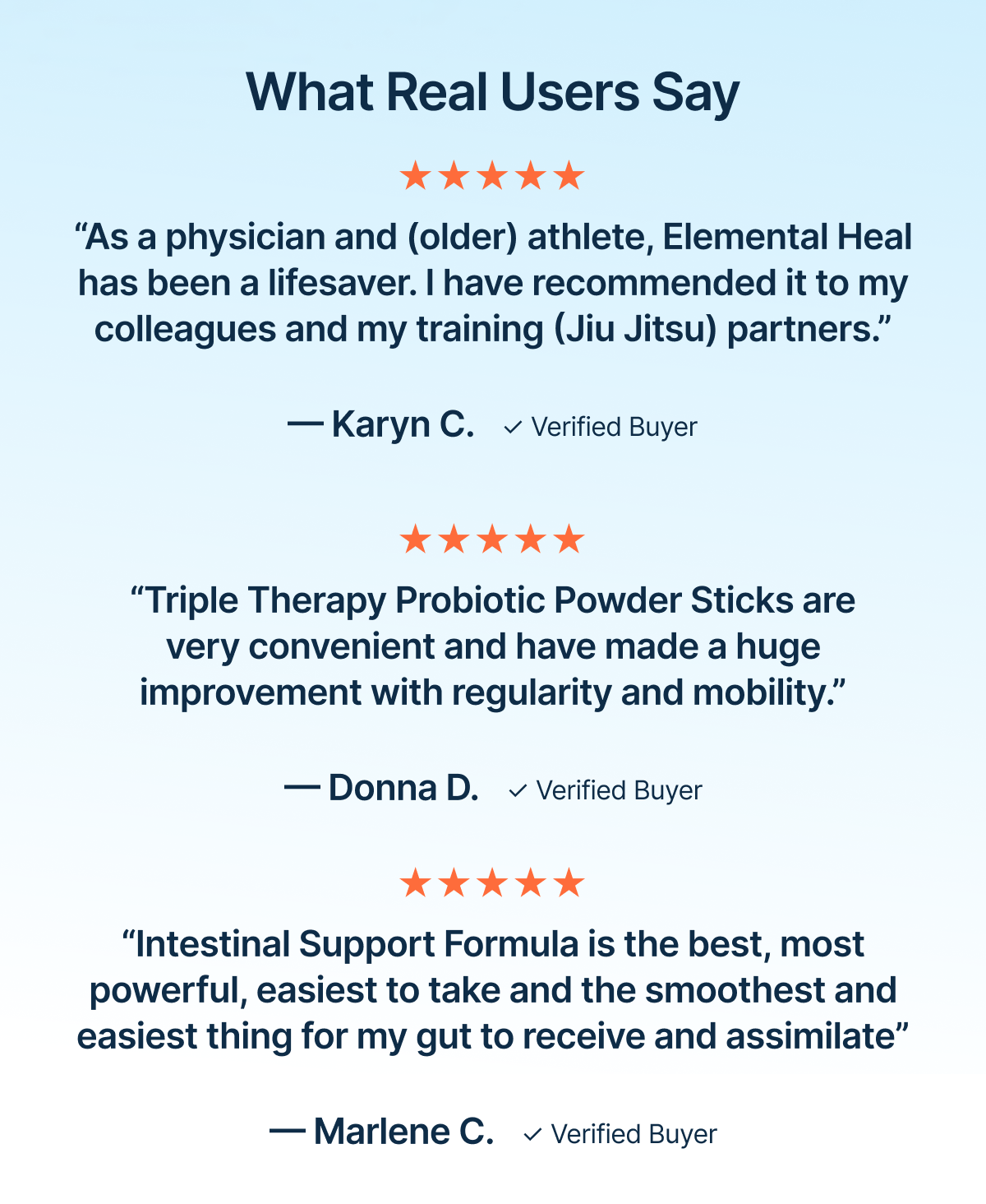 “As a physician and (older) athlete, Elemental Heal has been a lifesaver. I have recommended it to my colleagues and my training (Jiu Jitsu) partners.”