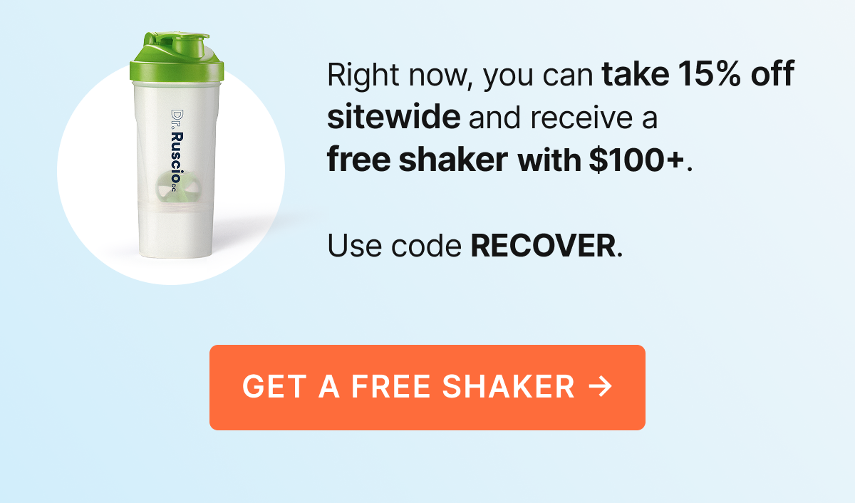 Right now, you can take 15% off sitewide and receive a free shaker with $100+. Use code RECOVER.