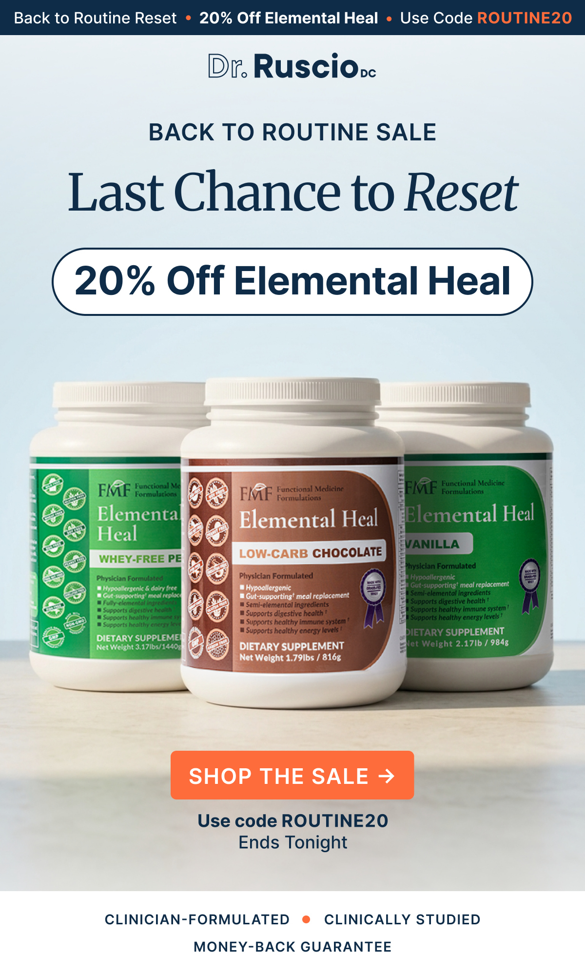 Last Chance to Reset. 20% Off Elemental Heal