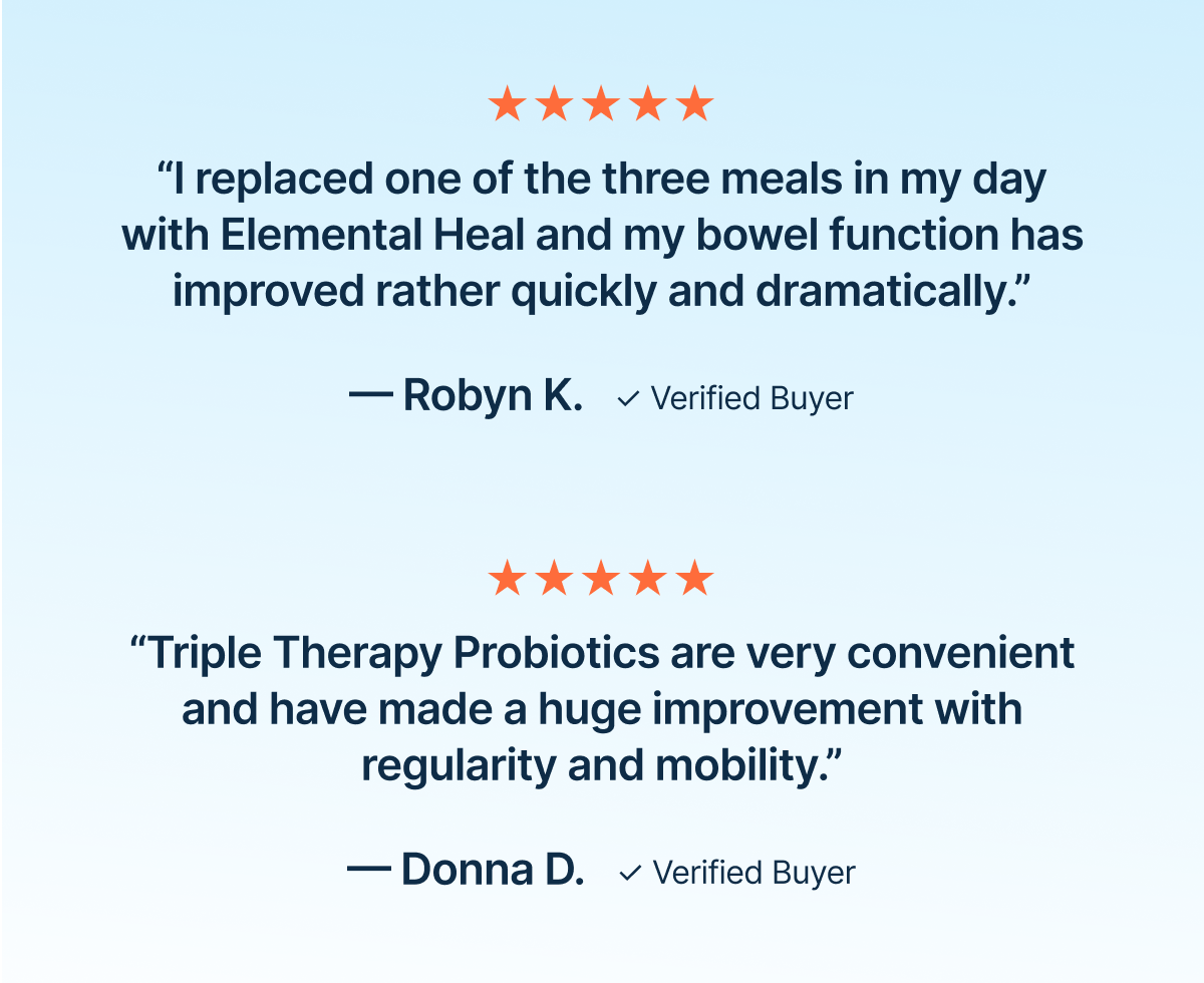 “I like the Triple Therapy Powder Sticks. Easy to add to a bottle of water and helps cut down on the number of pills I need to take. Seems to be helping calm my inflamed gut.”