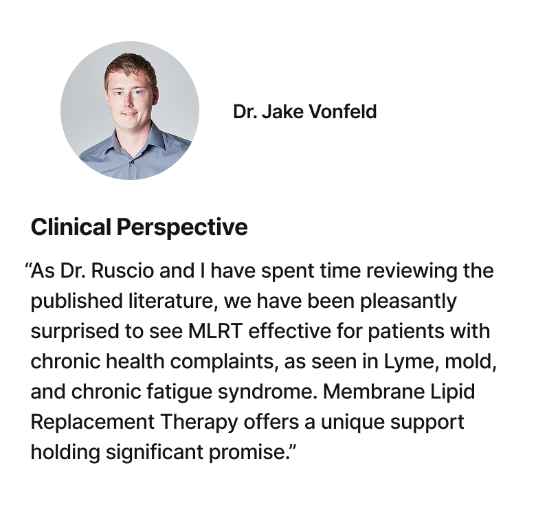 As Dr. Ruscio and I have spent time reviewing the published literature, we have been pleasantly surprised to see MLRT effective for patients with chronic health complaints, as seen in Lyme, mold, and chronic fatigue syndrome. 