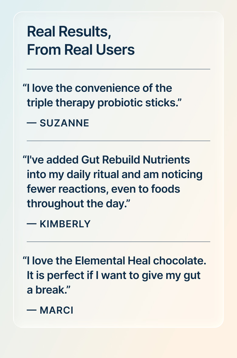 “I love the convenience of the triple therapy probiotic sticks.” — Suzanne
