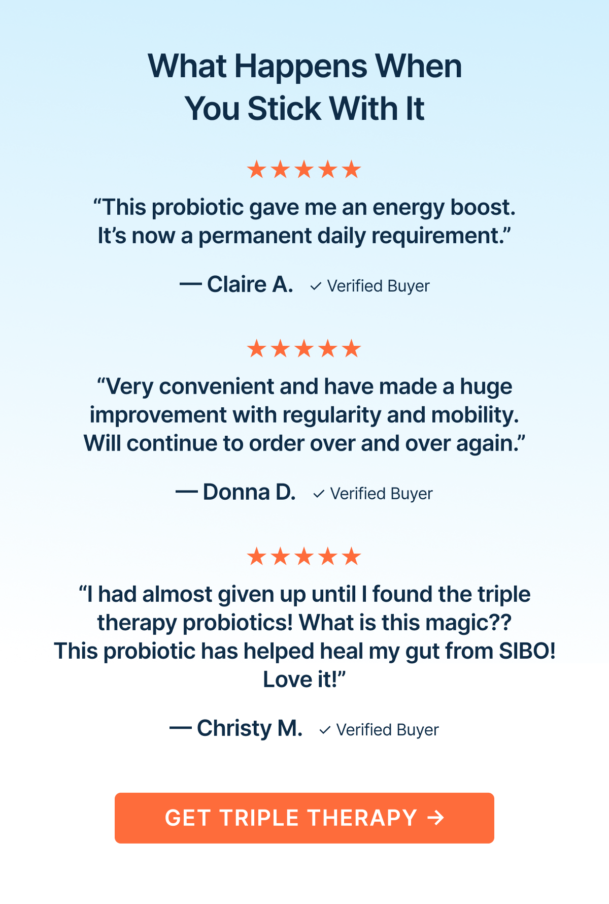 “This probiotic gave me an energy boost. It’s now a permanent daily requirement.”