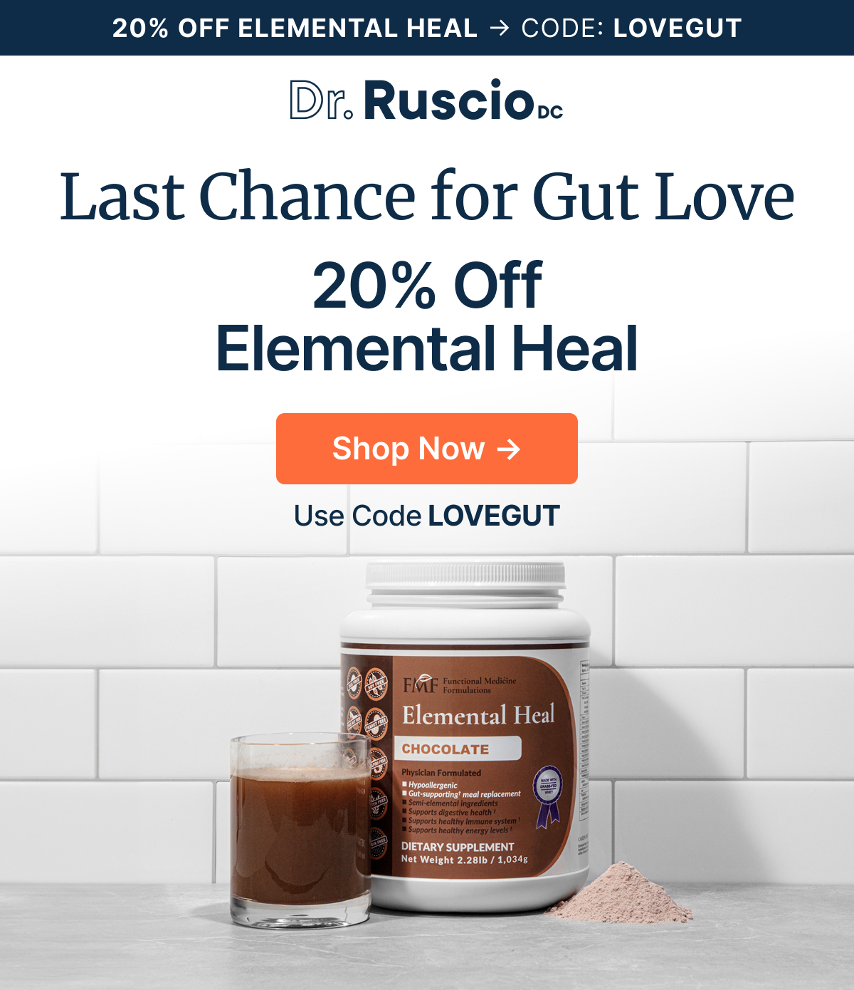Last Chance for Gut Love. 20% Off Elemental Heal