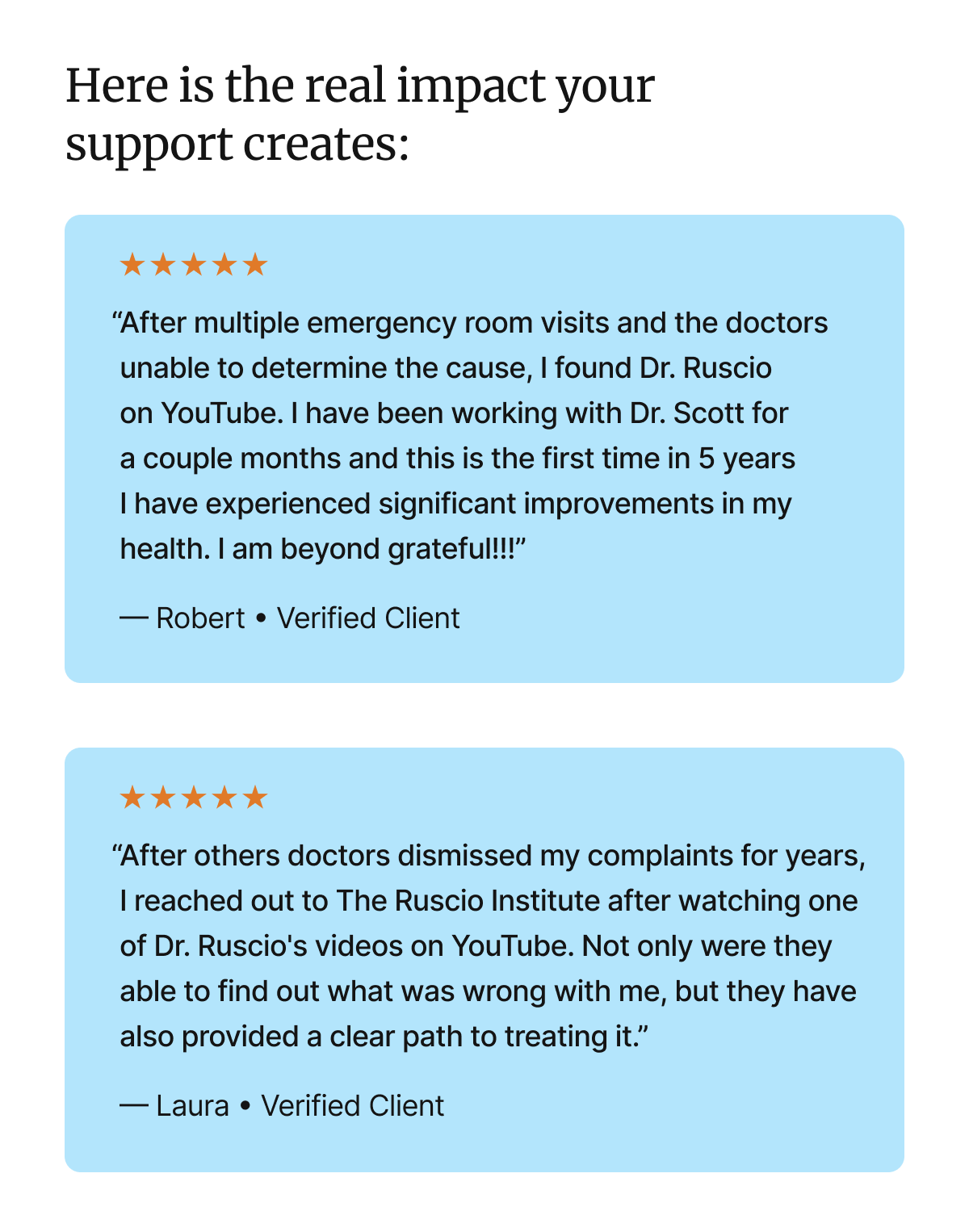 Here is the real impact your support creates: