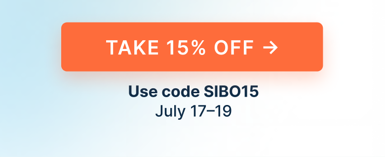 Take 15% off. Use code SIBO15