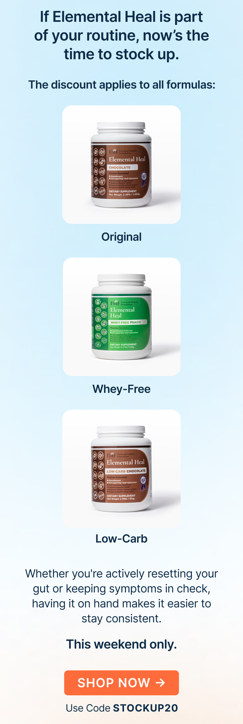 If Elemental Heal is part of your routine, now’s the time to stock up.