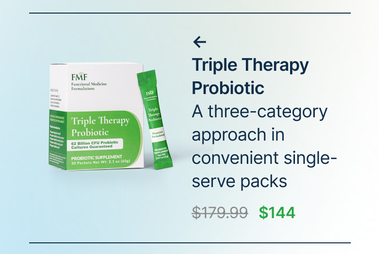 Triple Therapy Probiotic A three-category approach in convenient single-serve packs