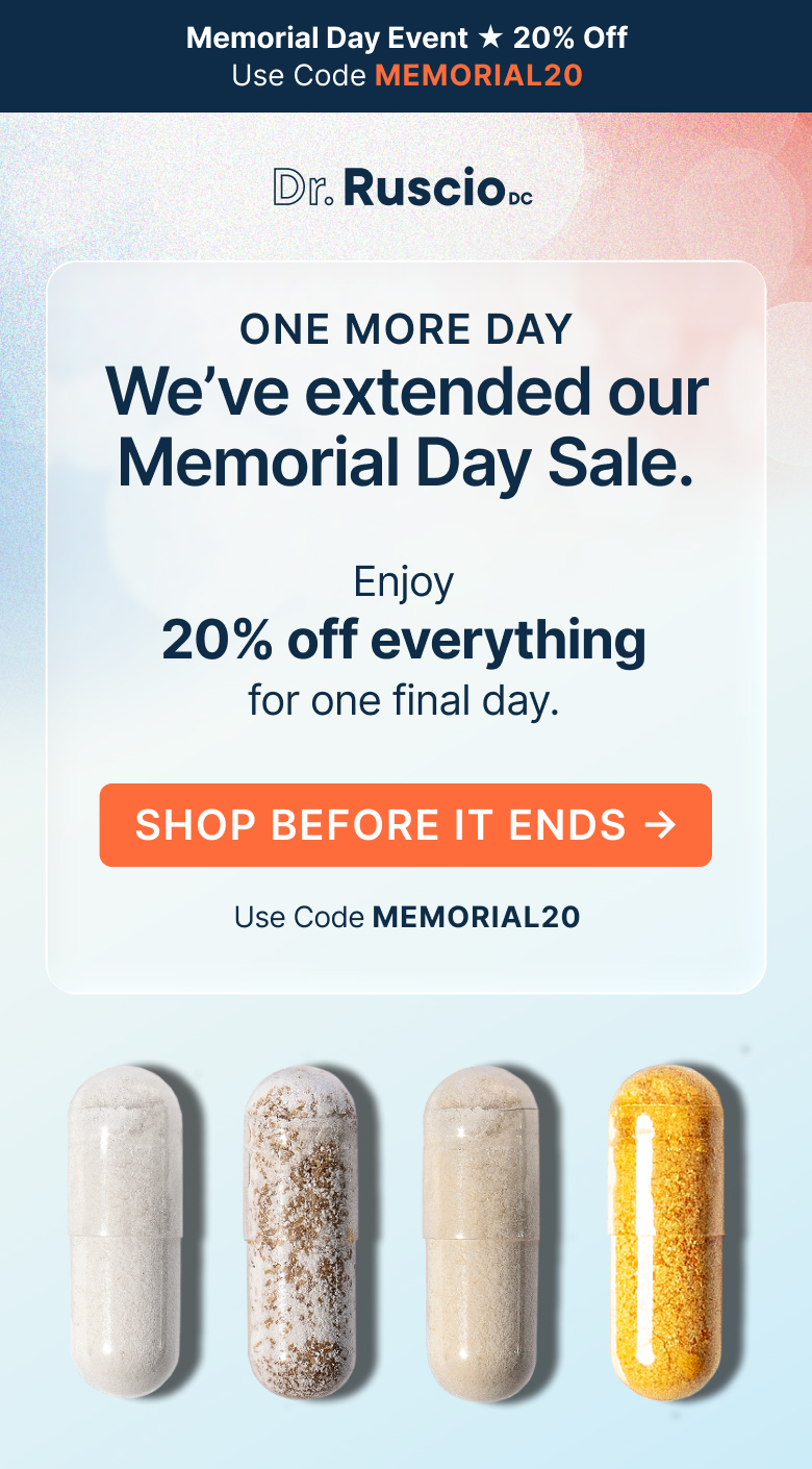 One More Day. We've entended our Memorial Day Sale. Enjoy 20% off everything for one final day.